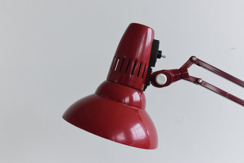 Vintage 1970s Red Clamped A9 Anglepoise Lamp by Femo Sweden