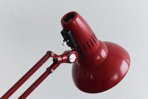 Vintage 1970s Red Clamped A9 Anglepoise Lamp by Femo Sweden