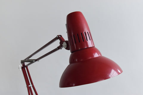 Vintage 1970s Red Clamped A9 Anglepoise Lamp by Femo Sweden