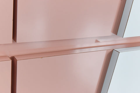 Vintage 1980s Pink and Blue Formica Sideboard / Chest of Drawers