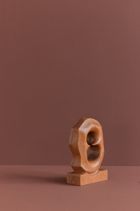 Vintage 1980s Wooden Abstract Sculpture by Peter Sandford Hutton