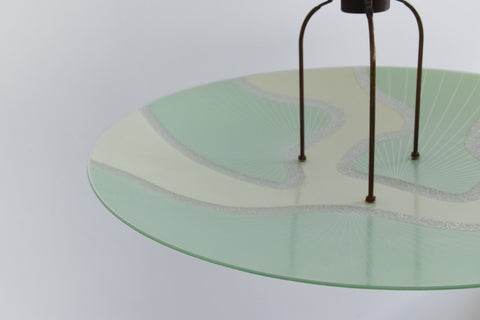 Vintage Art Deco Green Glass Pendant Uplighter