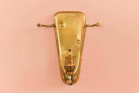 Vintage Art Deco Green Glass Wall Sconce