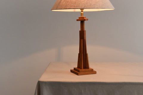 Vintage Art Deco Wooden Table Lamp Base