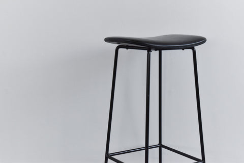 Vintage Black Frank Guille for Kandya Metal Tubular Single Tall Bar Stool