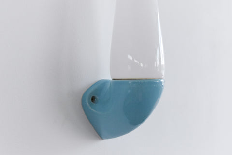 Vintage Blue Ceramic and Glass Wall Light By IFO