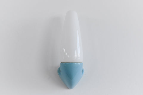 Vintage Blue Ceramic and Glass Wall Light By IFO