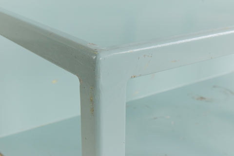Vintage Blue/Green Metal Industrial Wall Mounted Shelf