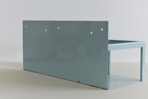 Vintage Blue/Green Metal Industrial Wall Mounted Shelf