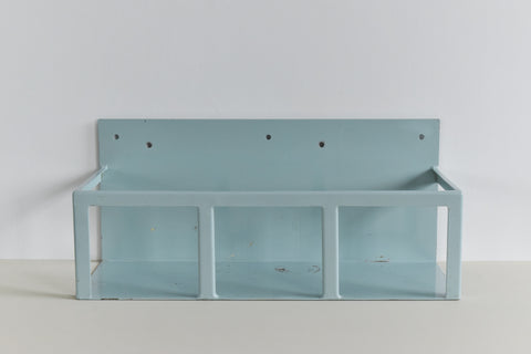 Vintage Blue/Green Metal Industrial Wall Mounted Shelf