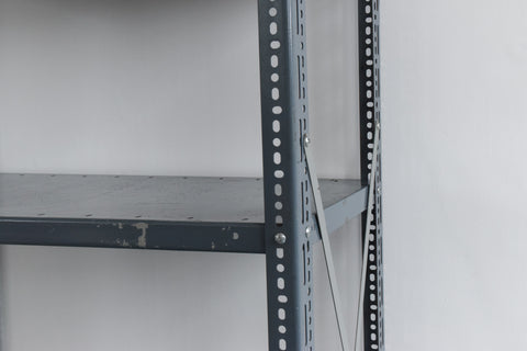 Vintage Grey Blue Dexion Industrial Adjustable Metal Shelving