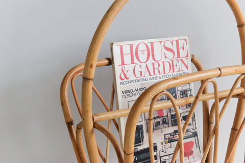 Vintage Bamboo Magazine Rack