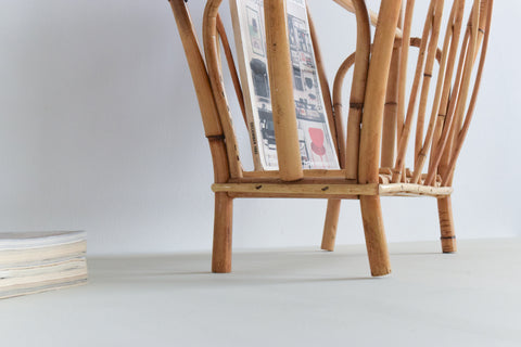 Vintage Bamboo Magazine Rack