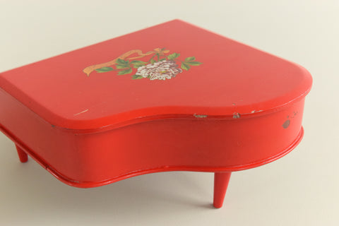 Vintage Boxed 12 Note Red Baby Grand Piano Toy