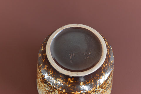 Vintage Brown Drip Glaze West German Style Plant Pot