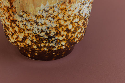 Vintage Brown Drip Glaze West German Style Plant Pot