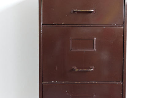 Vintage Brown Metal Filing Cabinet by Sankey Sheldon