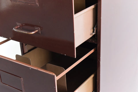 Vintage Brown Metal Filing Cabinet by Sankey Sheldon
