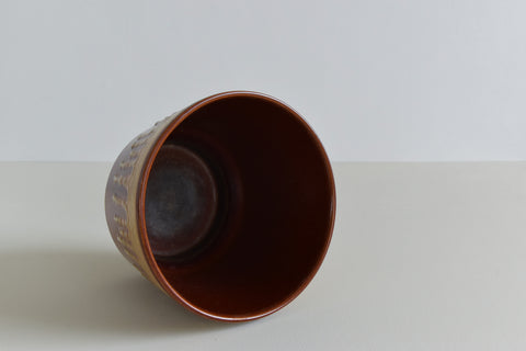 Vintage Brown Drip Glaze West German Style Plant Pot