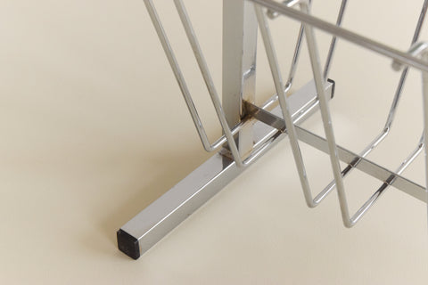 Vintage Chrome and Smoke Glass Magazine Rack / Coffee Table