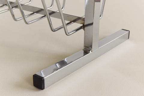 Vintage Chrome and Smoke Glass Magazine Rack / Coffee Table