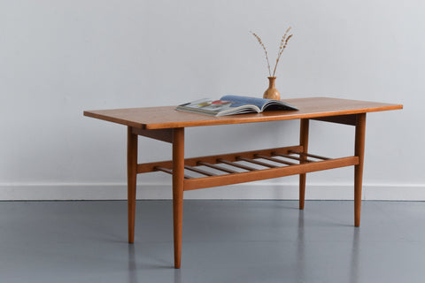 Vintage Coffee Table with Magazine Rack / Shelf