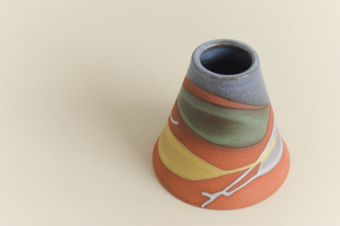 Vintage Studio Pottery Ceramic Conical Vase