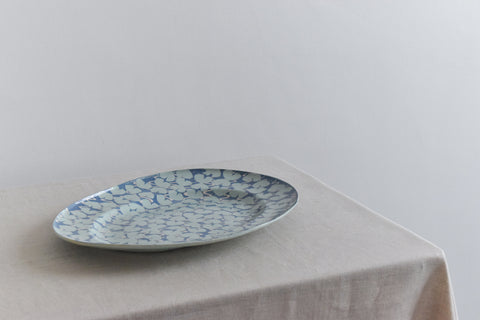 Vintage Contemporary 1980s Ceramic Studio Pottery Oval Meat Platter
