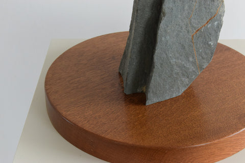 Vintage Cumbrian Slate Sculpture on Wooden Plinth