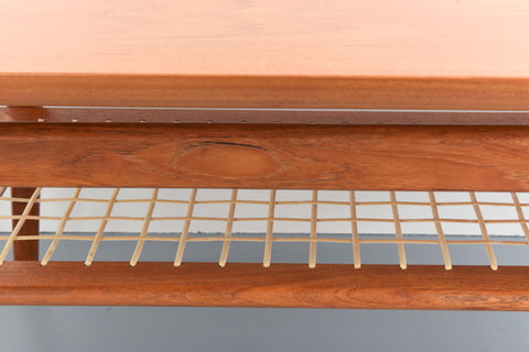 Vintage Danish Arne Hovmand-Olsen Teak and Rattan Coffee Table
