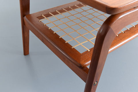 Vintage Danish Arne Hovmand-Olsen Teak and Rattan Coffee Table