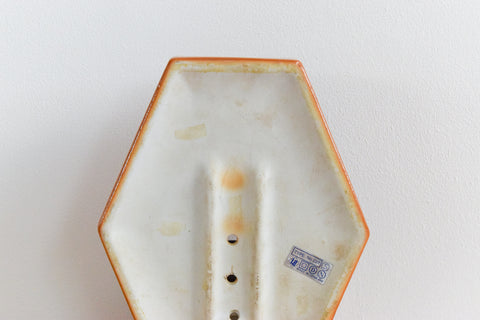 Vintage Danish Orange Ceramic and Glass Wall Light By Wilhelm Wagenfeld for Lindner Bamberg