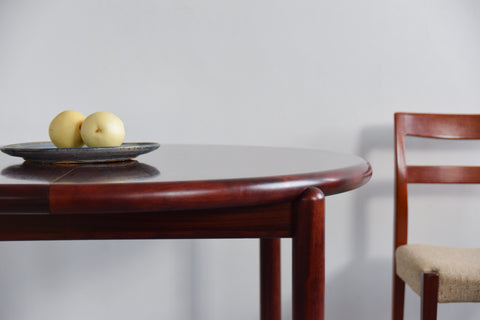 Vintage Danish Scovby Extending Round Dining Table in Rosewood