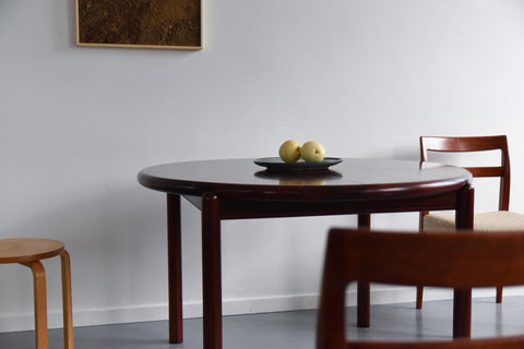 Vintage Danish Scovby Extending Round Dining Table in Rosewood