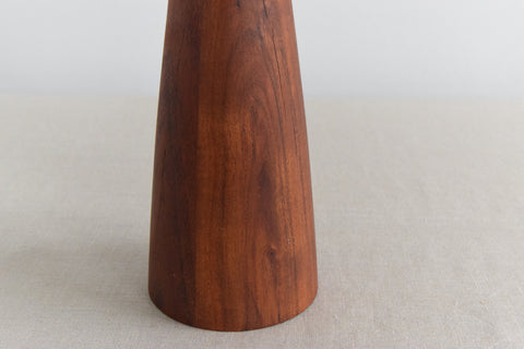 Vintage Danish Solid Teak Pillar Candle Holder