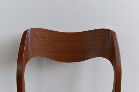 Vintage Set of Four Danish Teak Model 71 Dining Chairs by Niels Otto Møller for J.L. Møller