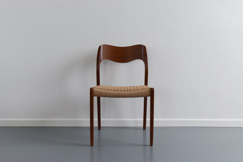 Vintage Set of Four Danish Teak Model 71 Dining Chairs by Niels Otto Møller for J.L. Møller