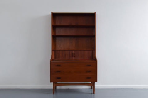 Vintage Danish Teak Secretaire Cabinet by Johannes Sorth for Bornholm Møbelfabrik