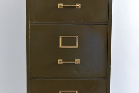 Vintage Green Metal Filing Cabinet by Shannon Systems