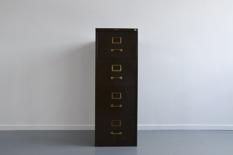 Vintage Green Metal Filing Cabinet by Shannon Systems