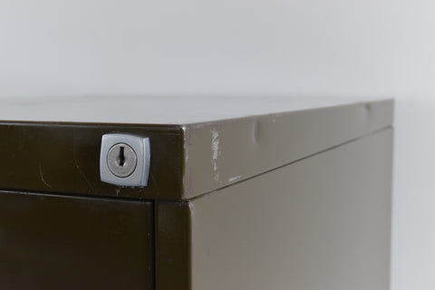Vintage Green Metal Filing Cabinet by Shannon Systems