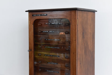 Vintage Ex-Museum Wooden and Glazed Specimen Storage Drawers / Cabinet