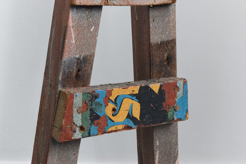 Vintage Ex-Sign Writers Rustic Wooden Bifold Trestle Table