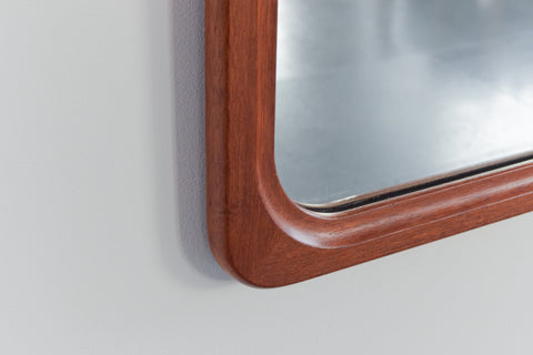 Vintage Extra Large Danish Teak Wall Mirror by B.M. Spejle
