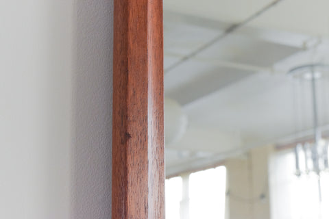 Vintage Extra Large Danish Teak Wall Mirror by B.M. Spejle