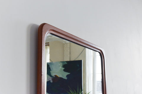 Vintage Extra Large Danish Teak Wall Mirror by B.M. Spejle