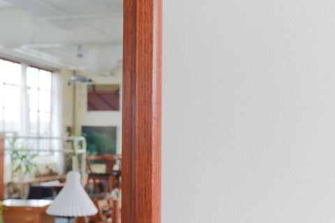 Vintage Extra Large Danish Teak Wall Mirror by B.M. Spejle