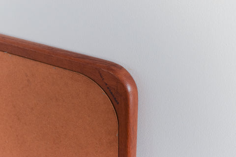 Vintage Extra Large Danish Teak Wall Mirror by B.M. Spejle