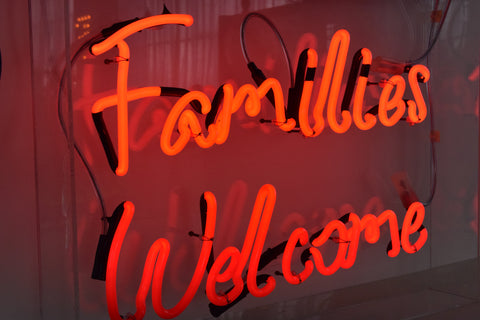 Vintage Families Welcome Advertising Neon Wall Light