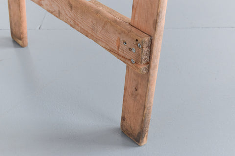 Vintage Rustic Wooden Folding Trestle Table